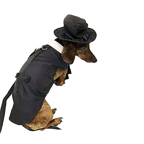 Disfraz tuxedo para perro con sombrero y correa 4XL miniatura 2