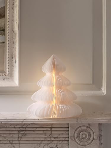 Lights4fun Origami-inspirierter Weihnachtsbaum | aus weißem Papier |...