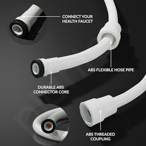 Image of Plantex Jet Spray for Toilet /ABS Health Faucet with 1 Meter Shower Hose Pipe and Wall Hook /Health Faucet Set for Bathroom /Hand Gun for Toilet - (White)