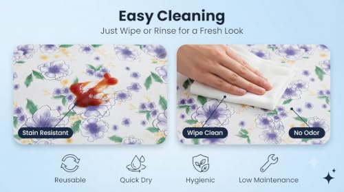 Image of Dribble (60cm X 500cm) Eva Shelf Liner Mat Roll, Non Slip Drawer & Cabinet Liner for Kitchen, Waterproof Oilproof Washable Fridge Mat, Anti Skid Multipurpose Mat (Spring Lavender Purple)