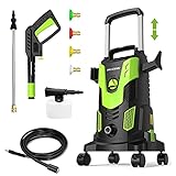 Paxcess Powerful Electric Pressure Washer, Power Washer 3000PSI 2.5GPM Max Car Washer Machine with 4 Spinner Wheels, 4 Nozzles Foam Cannon for Car, Home, Driveway, Patio