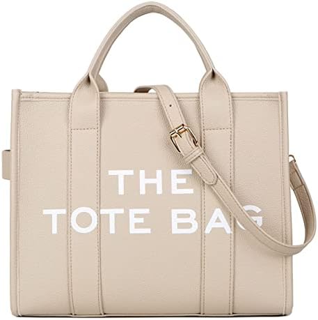 TANCHEN Work Tote Bags For Women PU Leather Tote Bag With Zipper Trendy