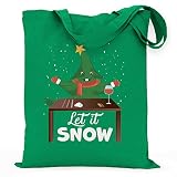 wowshirt Stoffbeutel Let It Snow Weihnachtsbaum Weihnachtsmotiv Weihnachten Nikolaus Weihnachtsgeschenk Ugly Christmas, Farbe:Kelly Green