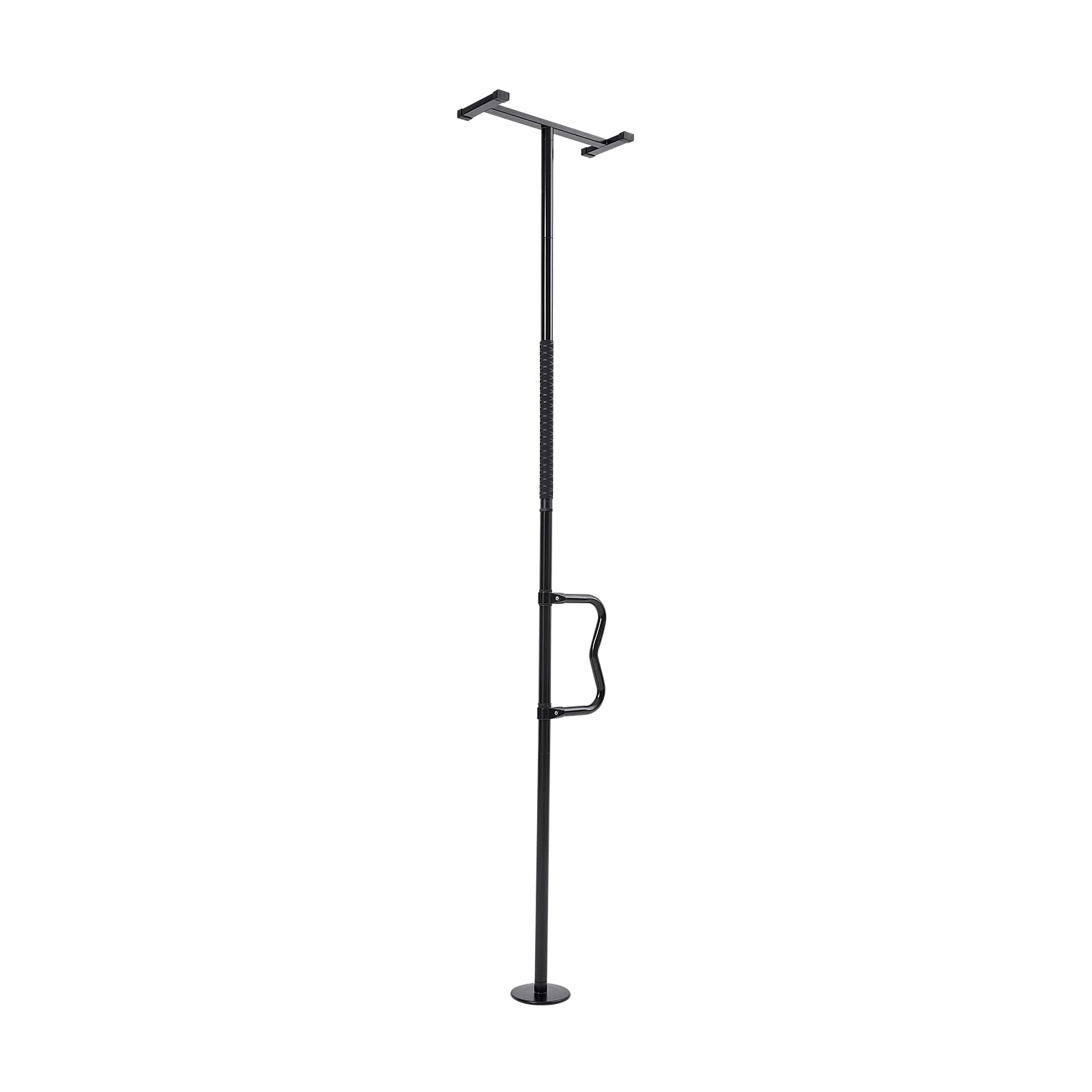 VEVOR Barra de Transferencia de Piso a Techo para Baño con Montaje a Tensión y Mango Curvo Antideslizante, con Capacidad de 136 kg para Personas Mayores, para Techos de 2140-3050 mm, Negro