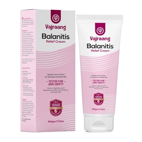 Vajraang Balanitis Relief Cream for Men Comforts from Foreskin Itch Redness & Glans Irritation With Tea Tree Oil Manuka Honey & Calendula For Uncircumcised 100ml