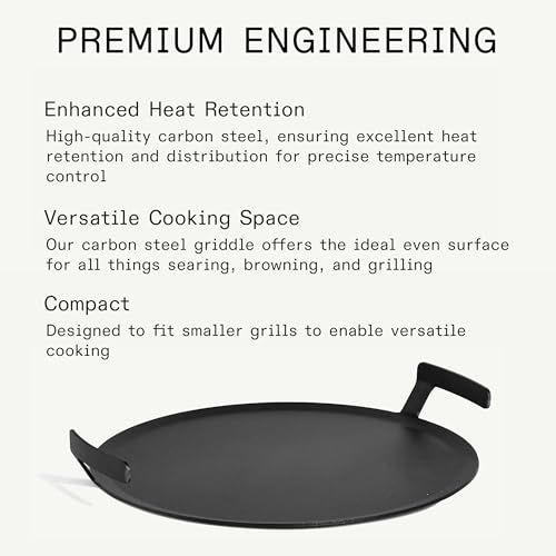 Image of Made In Cookware - Seasoned 17 inch Round Carbon Steel Griddle - Professional Cookware - Crafted in Sweden - Induction Compatible