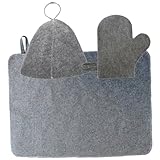SOLUSTRE Saunahaube Satz mit Saunahandschuhen und Filzpolster Leichtes...