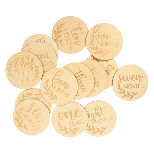 Toddmomy 14Pcs Milestone Discs Cartoon Milestone Markers for Newborn Photography Monthly Milestone Signs Announcement Props for Boys