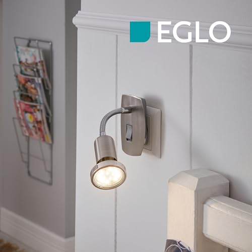 Lámpara LED enchufable orientable con brazo flexible de acero Eglo 4