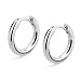Produktbild KRKC&CO Creolen Ohrringe 925 Sterling Silber Ohrringe 14K Gold/Weißgold beschichtet Kleine Runde Kreolen Damen Herren Klappcreolen Ohrringe Durchmesser 15mm / 12mm für Männer Frauen
