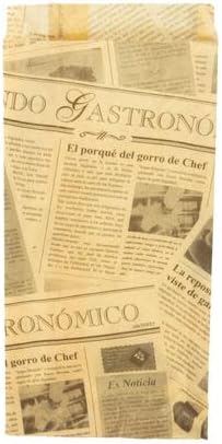 Bolsa para Bocadillos de Papel Kraft Parafinado Antigrasa - 120+20x260mm