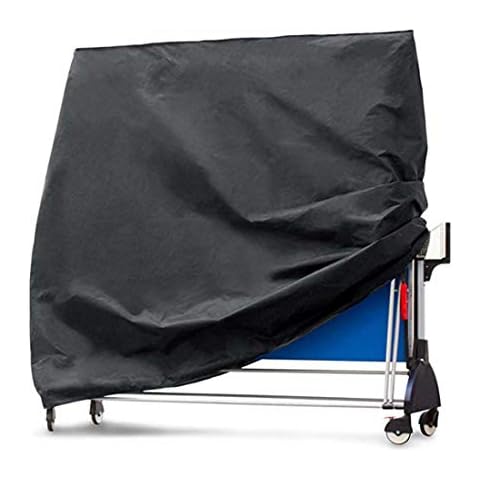SIQILV Table Tennis Table Cover, Waterproof Windproof Anti-UV Heavy-Duty Oxford Fabric Ping Pong Table Cover for Indoor Outdoor Patio Courtyard,Black,170x70x190cm Cover