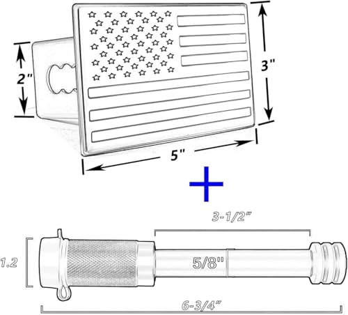 American Flag Trailer Hitch Cover for 2 inch Receivers（with 5/8-Inch Pin Diameter Trailer Hitch Lock ） (Black) - Thumbnail 5