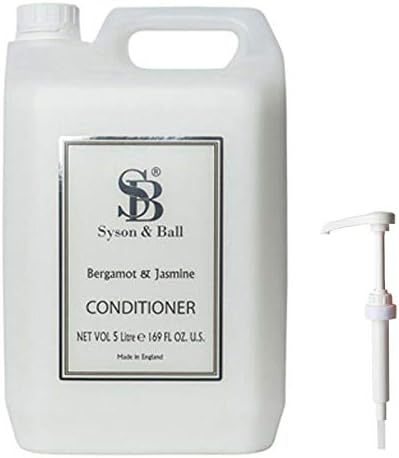 We Can Source It Ltd   Syson & Ball Luxury Hair Conditioner   Bergamot & Jasmine   5L Bottle   Salon-Quality Formula for Hotels, Spas, Gyms & Home   Natural Ingredients for Soft, Smooth Hair