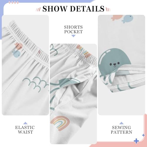 Cute Jellyfish Boys Pants Boys Athletic Pants Long Pant for Boy with Pockets Wide-Leg Size 6-14Y4