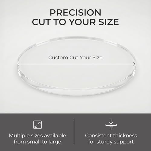 Image of Fab Glass and Mirror Clear Acrylic Round Sheet 1 /2 Inch Custom Cut