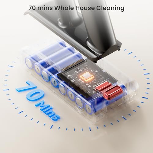 Image of Cordless Vacuum Cleaner, 650W 55KPA 70Mins Vacuum Cleaners for Home, Self-Standing Cordless Stick Vacuum with Anti-Tangle, Lightweight Wireless Vacuum for Hardwood Floor /Carpet /Pet Hair