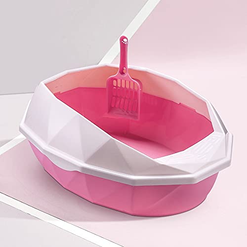 Cajas de Arena Caja de Basura de plástico Desmontable Caja de Arena semicerrada Anti-Splash Cat Roseable Catpans Mascotas Limpieza de Inodoro Suministros Arenero ​Gatos