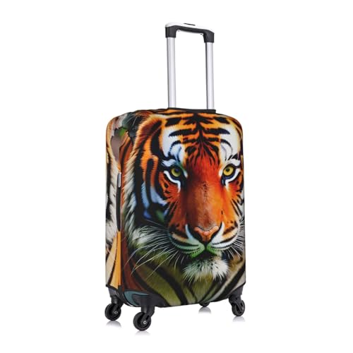 Tiger Stripes Orange Pattern Print Unique Travel Luggage Cover Washable Anti Scratch Suitcase Protector for Vacation3