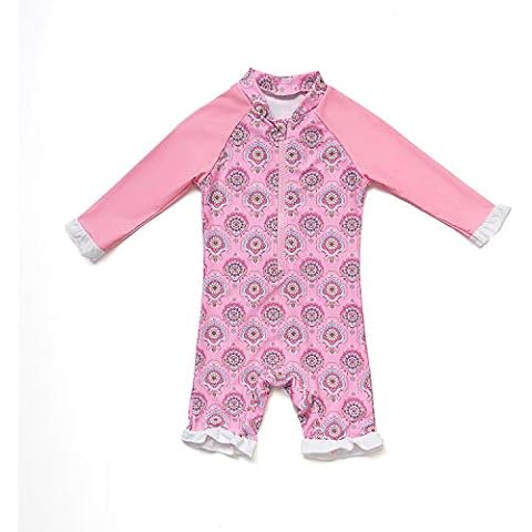 ADAVERANO Baby Girls Sunsuits/Swimsuits UPF 50+ One Piece L/S Rashguards（The Persian，6-9M Cover