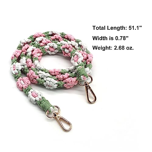 Handmade Woven Cotton Rope Flower Shoulder Strap Bag Strap Purse Strap Crossbody Replacement Strap2