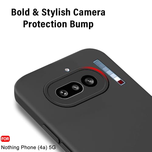 Image of TheGiftKart Liquid Silicon Back Cover Case for Nothing Phone 4a 5G | Total Camera Protection | Micro-Fibre Lining Inside | Shockproof Back Cover Case for Nothing Phone 4a 5G (Silicone, Black)