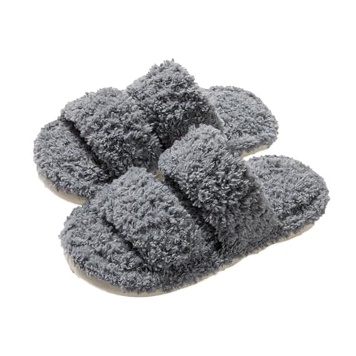 Women's House Shoes Women's Fuzzy Open Toe Slippers Comfy Soft Memory Foam Indoor House Shoes Comfortable for Hardwood FloorsWomens Memory Slippers