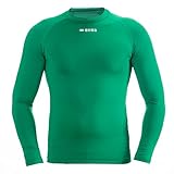 ERMES AD Funktionsshirt (langarm) von Erreà · ERWACHSENE Damen Herren Sport Unterziehshirt (lang) aus Polyester · BASIC Slim-Fit Shirt (elastisch) für Teamsport · BASELAYER Kompressionsshirt (endotherm) geringe Kompression · (grün, XL)