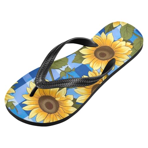Women Beach Summer Casual Flip Flop Sunflower Blue StripeQuick Dry Sandals Slipper for Men 214B3111