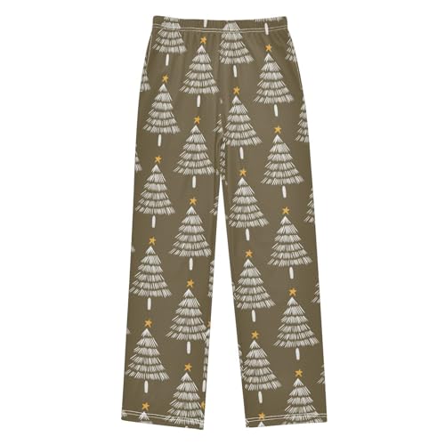Boys' Pants Christmas Star White Trees Grey Long Bottoms Jogger Pants Elastic Waist Trousers with Pockets S-XL