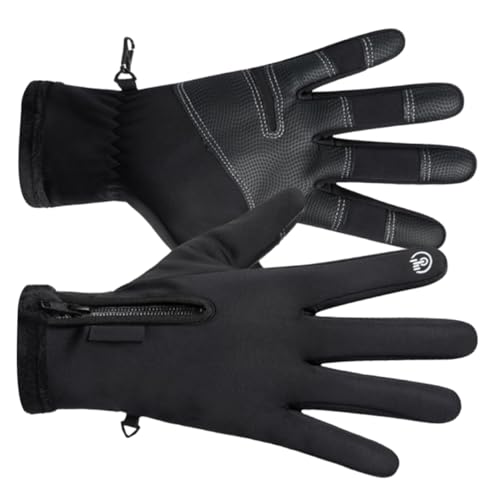 OUNONA 1Pair Winter Riding Gloves for Men Warm Windproof Touch Screen Cycling Gloves XXL Black Skid for Mountain Biking and Outdoor Activities