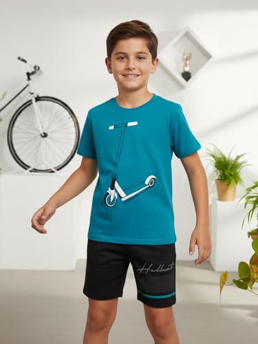 Image of HELLCAT Boys Dress Clothing Set Combo with Tshirts & Shorts - Pack 3