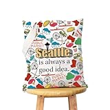 WCGXKO Seattle Washington Gift Seattle Welcome Bag Seattle Beach Gift Seattle Zipper Pouch Makeup Bag (Seattle Tote)