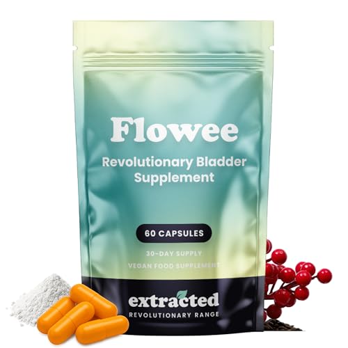 Extracted Flowee Bladder Strength Supplements - High Strength Formula with 600mg Pumpkin Seed, 300mg Soy Isoflavones, 20mg Cranberry Tablet - Urinary Tract Health, Hormone Balance - 60 Vegan Capsules