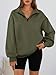 Trendy Queen Women's Oversized Half Zip Fleece Sweatshirts-Cozy Pullover, Drop Shoulder for Fall Winter ArmyGreen XXL