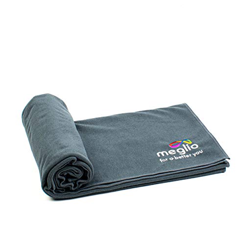 Meglio - Toalla antideslizante para yoga, pilates y otros deportes, 100% microfibra, muy absorbente y de secado rápido, para yoga, pilates y otros deportes. Grande, ligera y fácil de transportar.