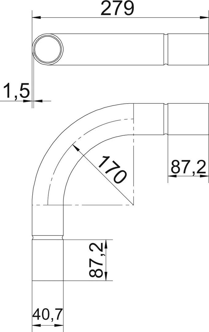 Obo-bettermann sistema conex.fij. - Curva diámetro 40mm acero pintado negro brillante ral9005