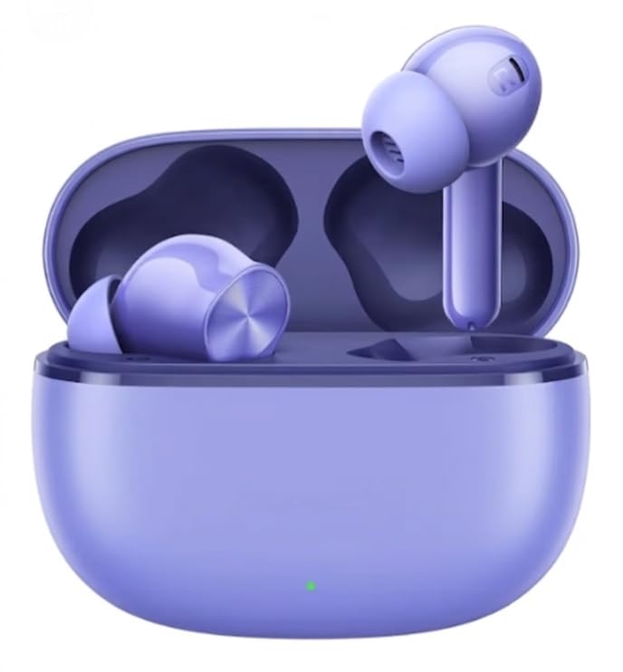 Image of Buds T200 Lite Bluetooth in Ear Earbuds,4 Mic, AI ENC for Calls,40 Hours Total Playback with Fast Charging and Ultra Low Latency Gaming TWS, Fast Pair,with mic (Aurora Purple)
