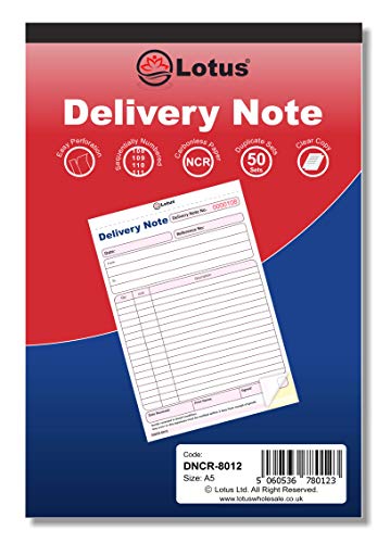 Duplicate Delivery Note Book | 2-Part Delivery Note Book Duplicate | A5 (143 x 210mm) - DNCR-8012