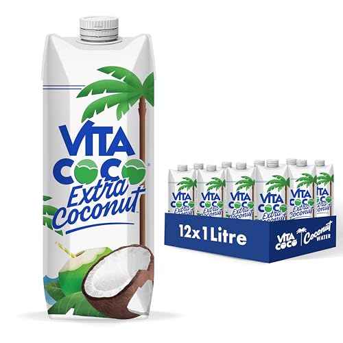 Vita Coco - Extra Coconut Water Multipack 1 Litre x 12 Pressed Coconut Water Coconut Taste Gluten Free Full of Vitamin C and Potassium