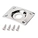 Produktbild SUPVOX Square Curved Gitarre Jack Platte eingerückt 1/4 Zoll Gitarre Pickup Output Input Jack Sockelplatte mit Schrauben für E-Gitarre Bass (Silber)