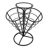 MIAO JIN 1 Holds 3 Cones Cone Holder Stand French Fries Stand Cone Basket Fry Holder Metal Cone Snac