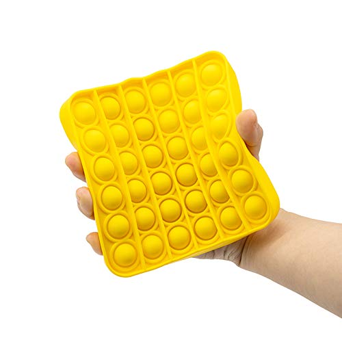 Image of LIVYU LIFE Push pop Bubble Fidget Toy, Stress Relief and Anti-Anxiety Tools Sensory Toy for Autism to Relieve Stress for Kids and Adults (Square-Yellow)