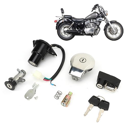 Conjunto de interruptor de bloqueo de ignición de motocicleta de alta resistencia para Virago XV250 2