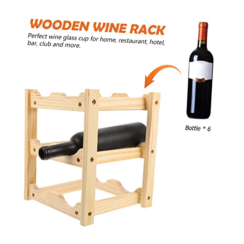 Soporte de vino de madera para 6 botellas miniatura 7