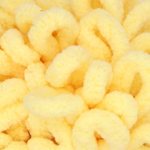 JubileeYarn Fun Finger Loops Yarn - Polyester Jumbo Weight Loop Yarn - 100g/Skein - Light Buttercream - 6 Skeins - Image 2