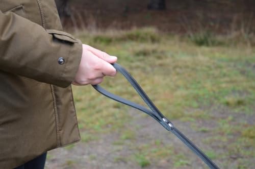 Hochwertige Leder Hundeleine – Handgefertigt in Portugal (Schwarz, 1.5 Meter)