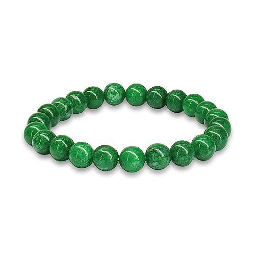 Bracelet de perles de jade vert 8 mm : le confort extensible anti-stress