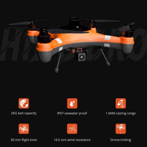 Swellpro Fisherman Fd1 Fishing Drone With Hd Camera And Gps Ip67 Waterproof Drones, 2Kg Payload 30Mins Camera Drone 4K Fish Finder, Fpv Bundle+Extra Battery And Propellers (Fpv Bundle+Fb1*1+Cp4*2) #TOP1