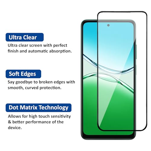 Image of AIBEX Tempered Glass for Oppo F29 5G / Oppo A5 5G | 9H Hardness | Anti-Glare & Anti-Fingerprint | Water Resistant | Edge-to-Edge Full Screen Protector | Bubble-Free Installation